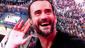 Skandování „CM PUNK!” během zápasu The Young Bucks na AEW All In