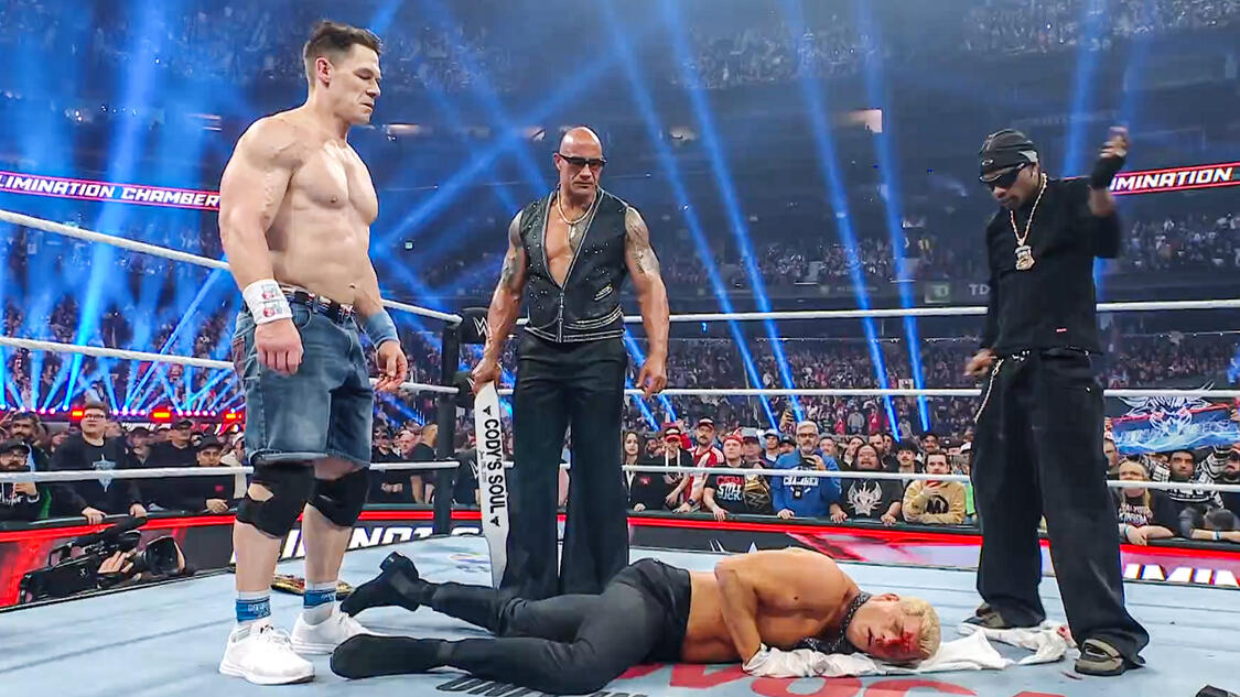 John Cena, The Rock, Cody Rhodes & Travis Scott